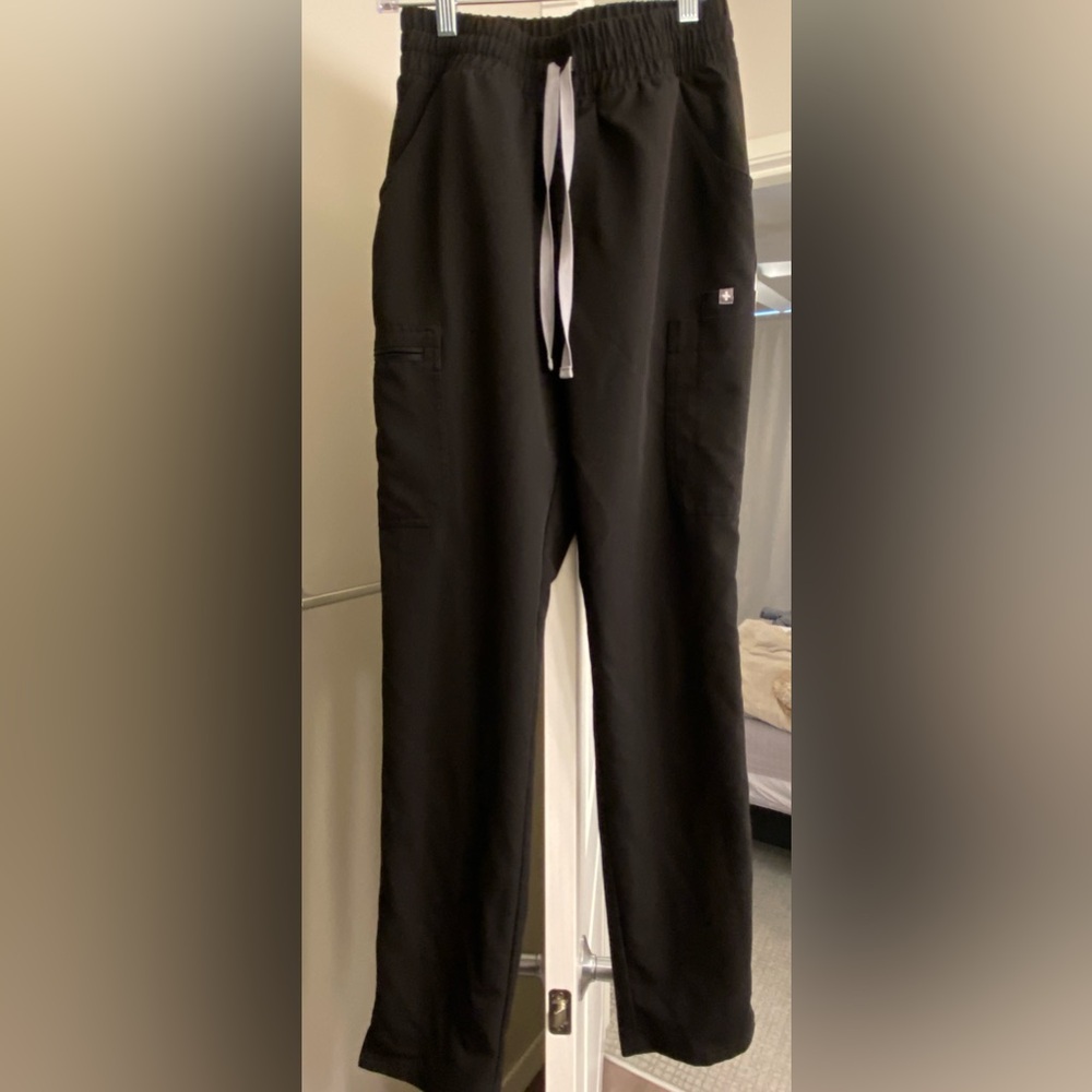 Figs High Rise Yola Skinny Scrub Pant Black XS Tall